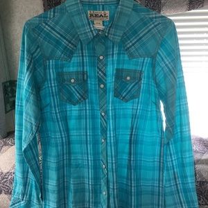 Ariat REAL Medium Turquoise Button up